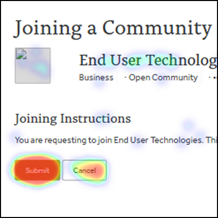Heat map showing community clicks